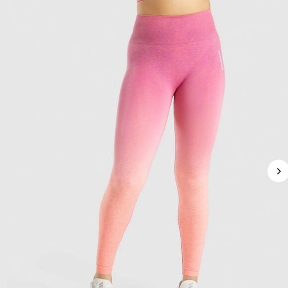 Gymshark Pink Orange Adapt Ombré Seamless Leggings Women’s Small - Picture 1 of 6